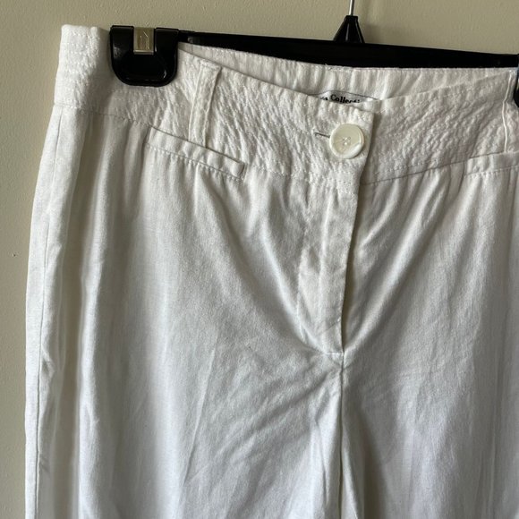 White Linen Pants - Picture 1 of 7